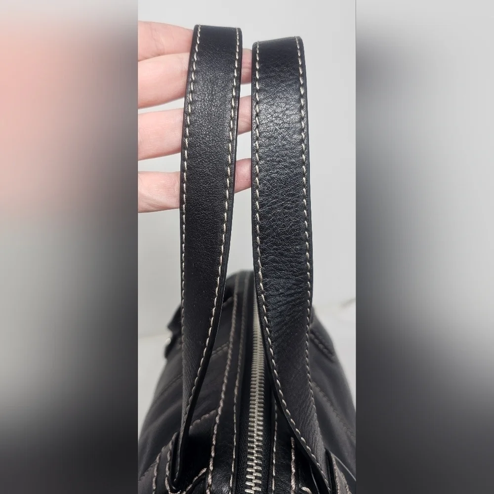 Michael Kors Hudson Large Black Pebbled Leather Shoulder Bag Satchel NWT $398